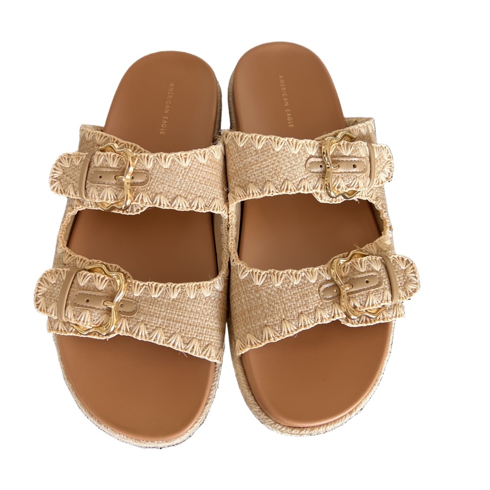 American Eagle Outfitters Raffia Espadrille Slide Sandal NWOT - Picture 2 of 8